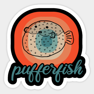 Pufferfish Design Porcupinefish Pufferfish Fan Sticker